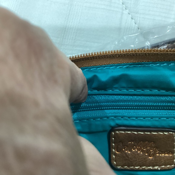 Western Cowhide Pattern Accent Shoulder Bag in Brown and Leopard -NWT - Picture 4 of 7